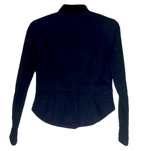 Ralph Lauren Black Victorian Style Denim With Velvet Jacket Size Xtra Small - Picture 5 of 8